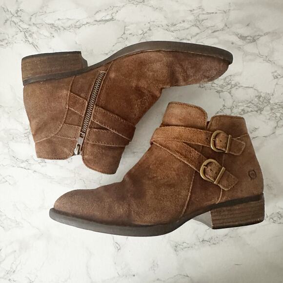 Born Ozark Rust Suede Ankle Strap Boot Women’s Size 9 - Picture 7 of 11